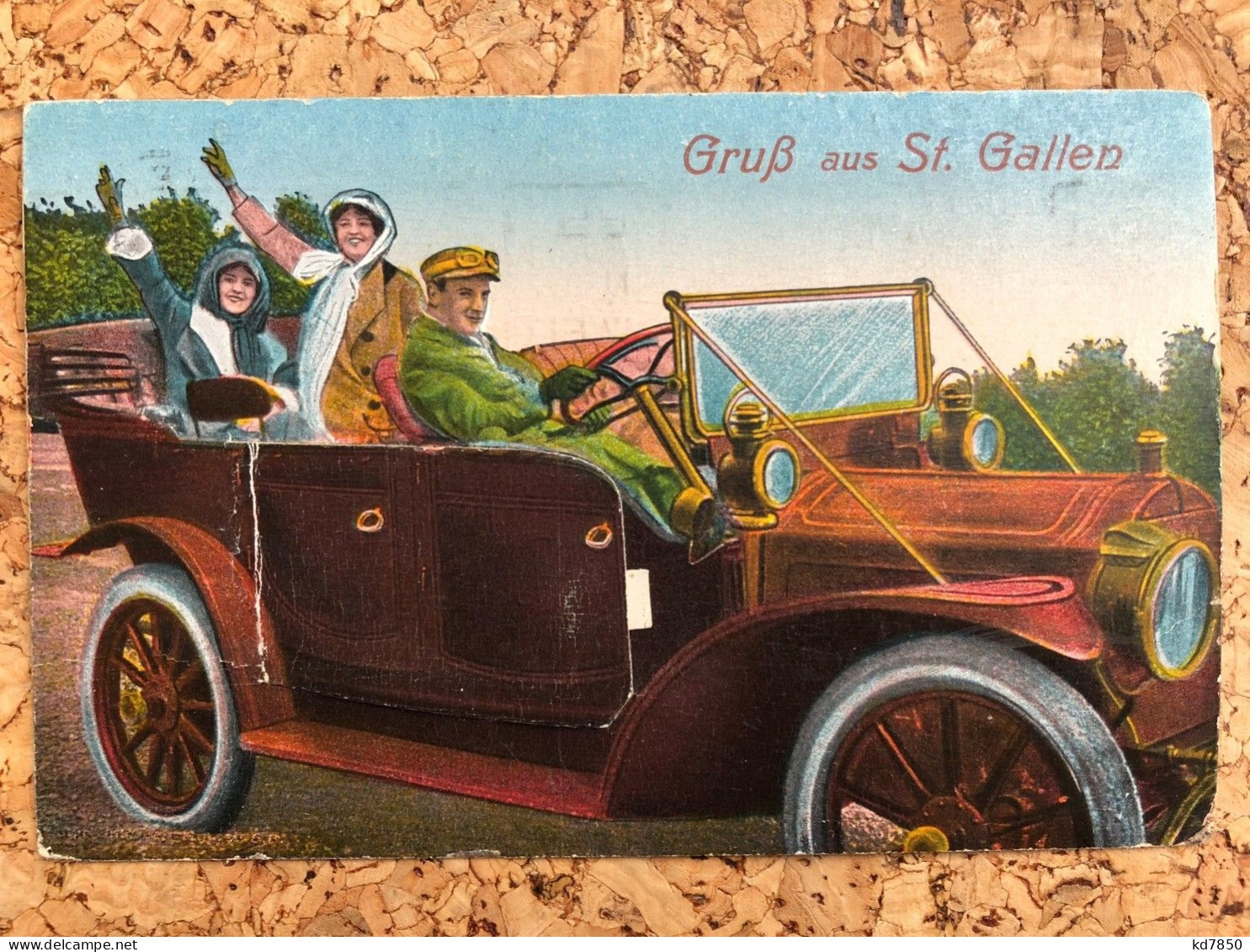 Gruss Aus St. Gallen - Mechanische Karte - Auto Car - Saint-Gall