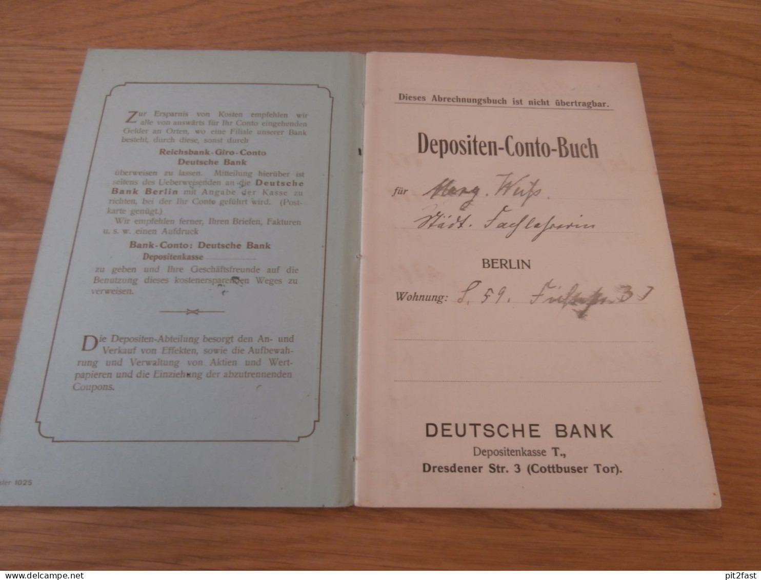 Altes Sparbuch Berlin , 1912-1923 , Margarete Weiß , Fichtestraße In Berlin , Sparkasse , Bank !! - Historische Dokumente