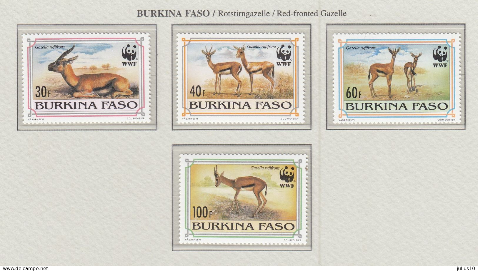 BURKINA FASO 1993 WWF Animals Gazele Mi 1298-1301 MNH(**) Fauna 837 - Unused Stamps