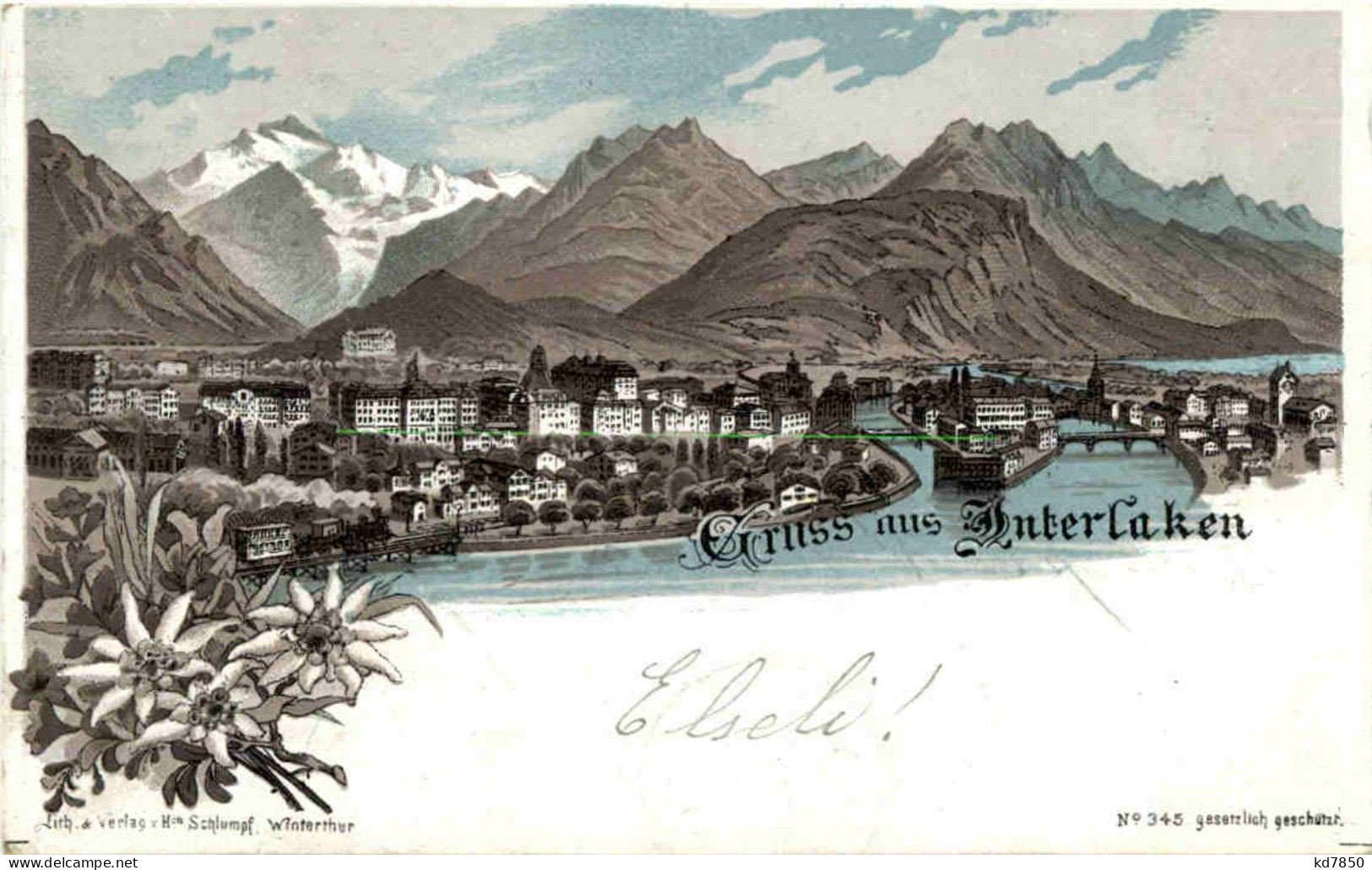 Gruss Aus Interlaken - Litho - Interlaken