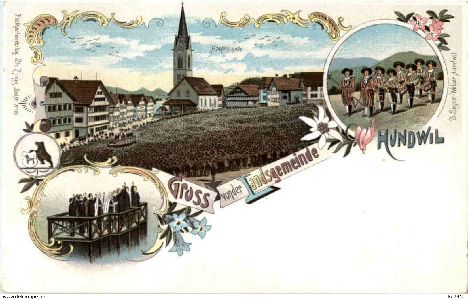 Hundwil - Gruss Von Der Landsgemeinde - Litho - Autres & Non Classés