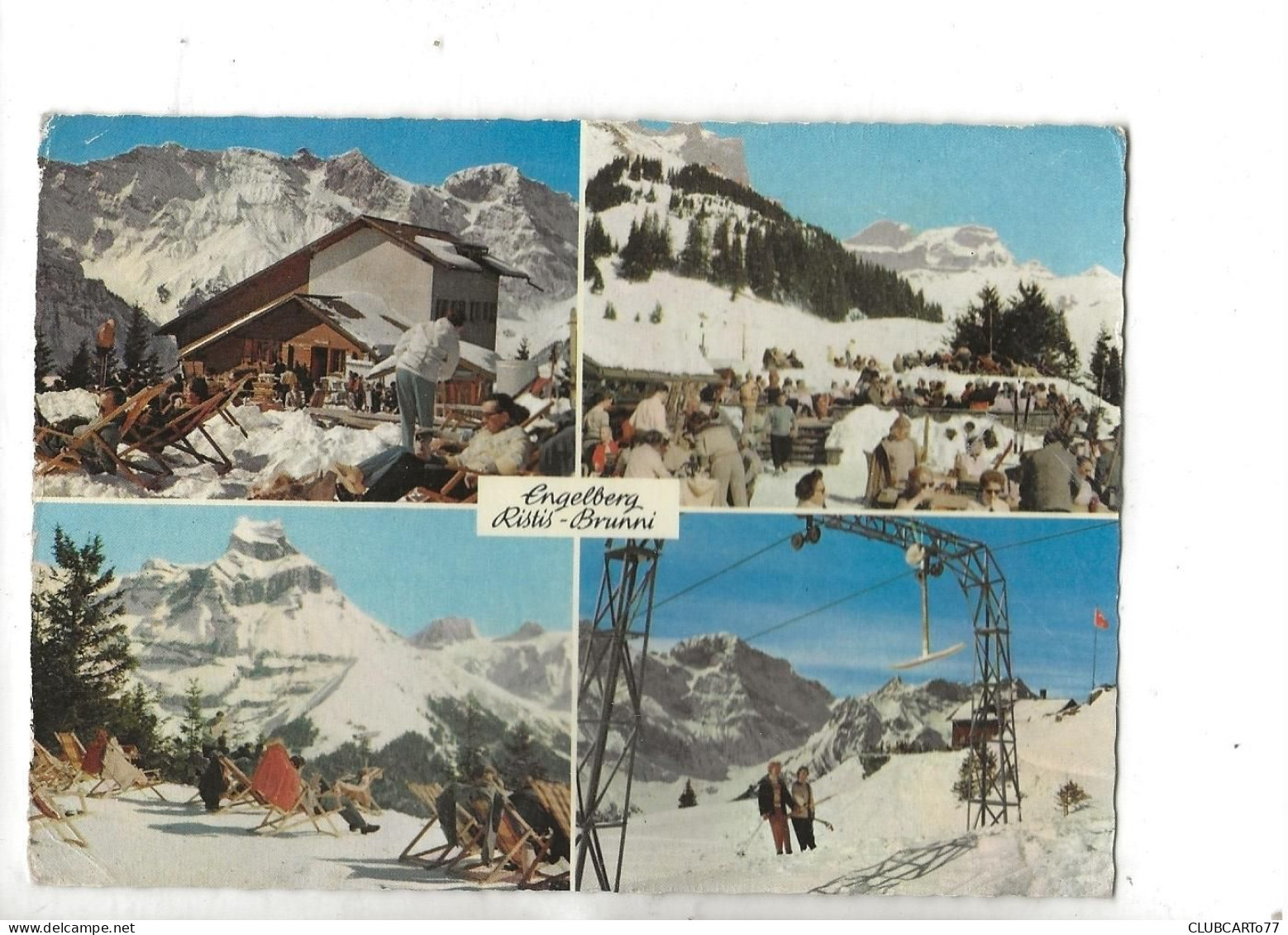 Engelberg (Suisse, Obwald) : 4 Vues Des Restaurant D'altitude Et Du Remonte Pente En 1959 (animé) GF - Engelberg