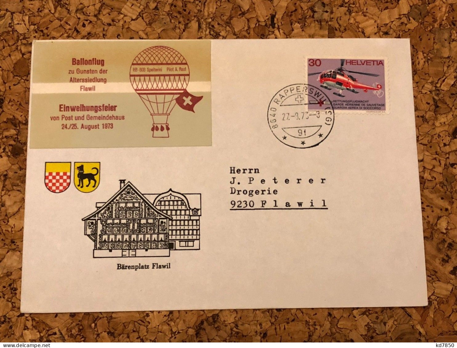 Flawil - Ballonflug 1973 - Storia Postale