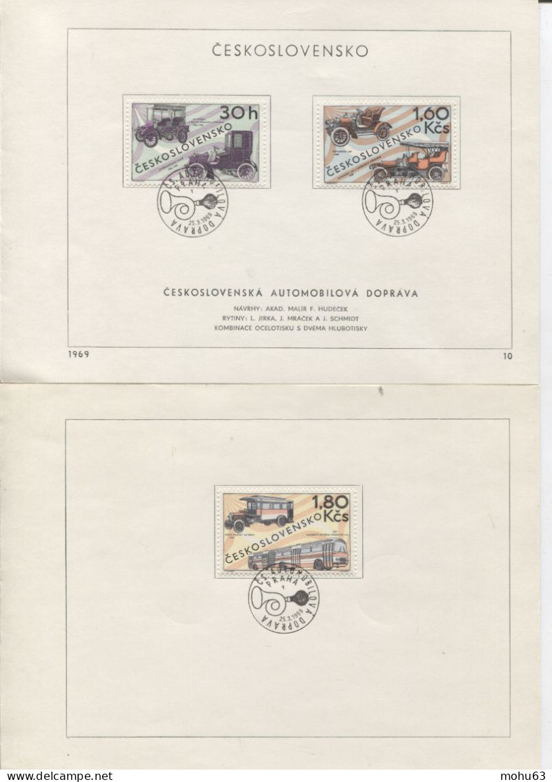 Tschechoslowakei # 1866-8 Ersttagsblatt Automobile L&K Skoda Sonderstempel Uz '1' - Storia Postale