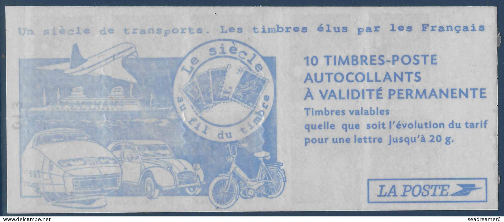 France Carnet LUQUET " UN SIÈCLE DE TRANSPORTS " N°3419-C5 Variété Bandes Phosphorescentes Très Décalées  TTB - Modernos : 1959-…