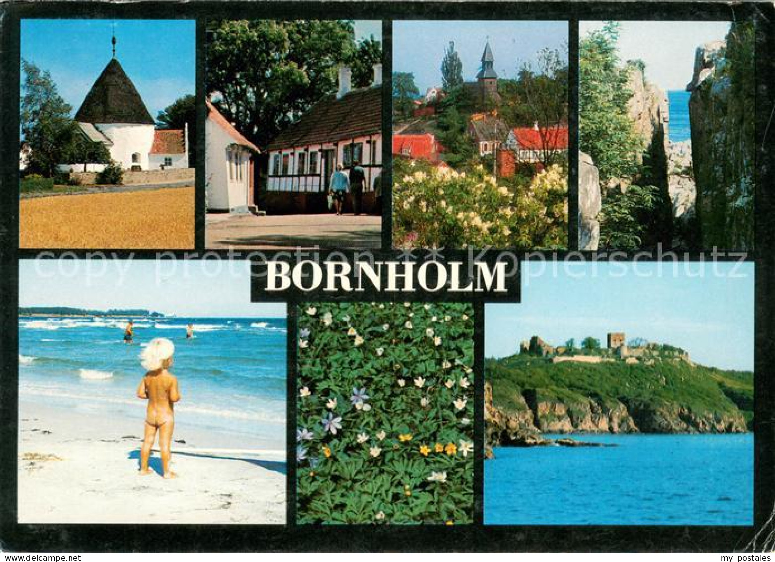 73630388 Bornholm Teilansichten Strand Felsen Kirche Burg Bornholm - Denmark