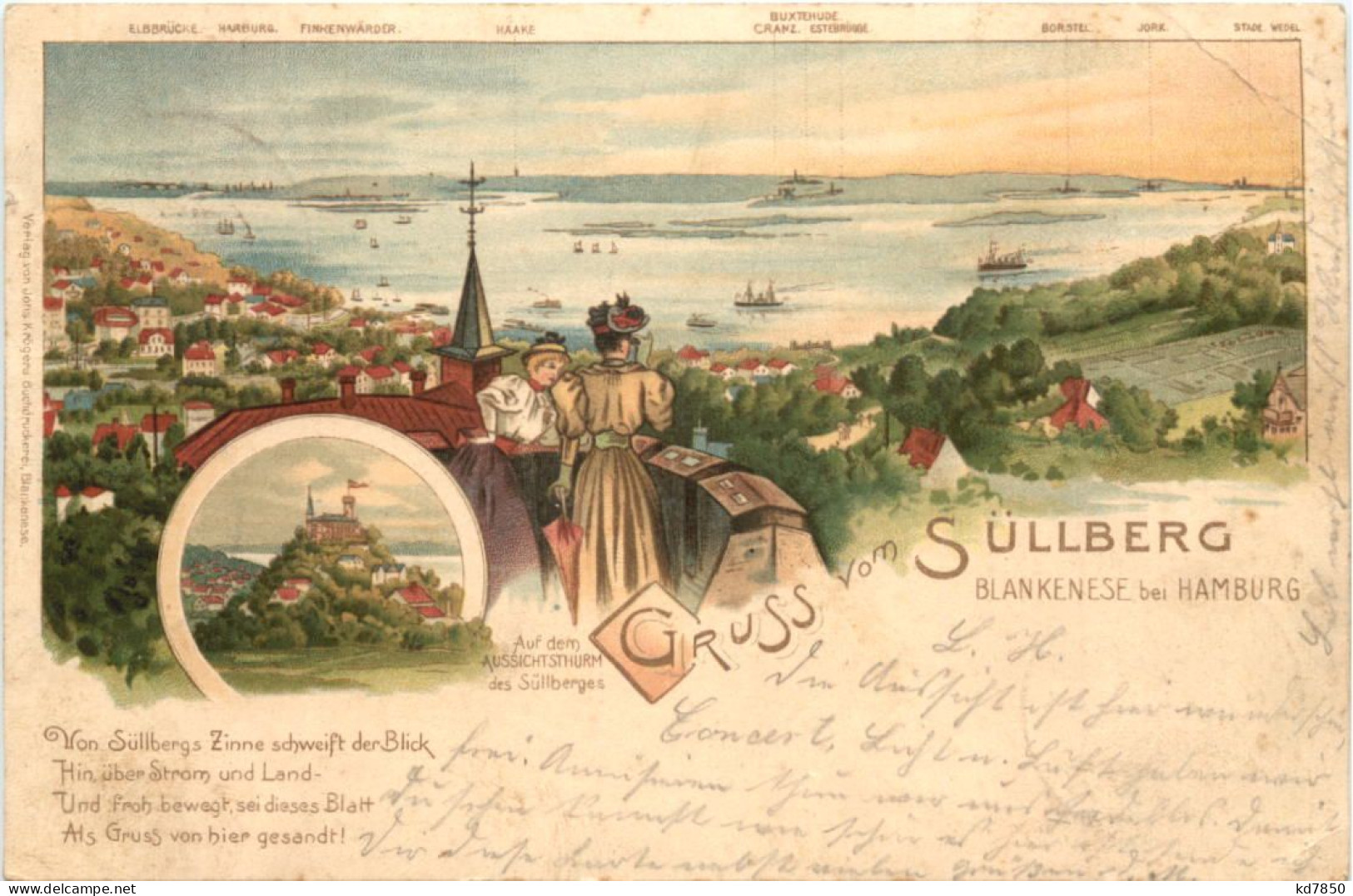 Hamburg - Gruss Vom Süllberg - Litho - Blankenese - Blankenese