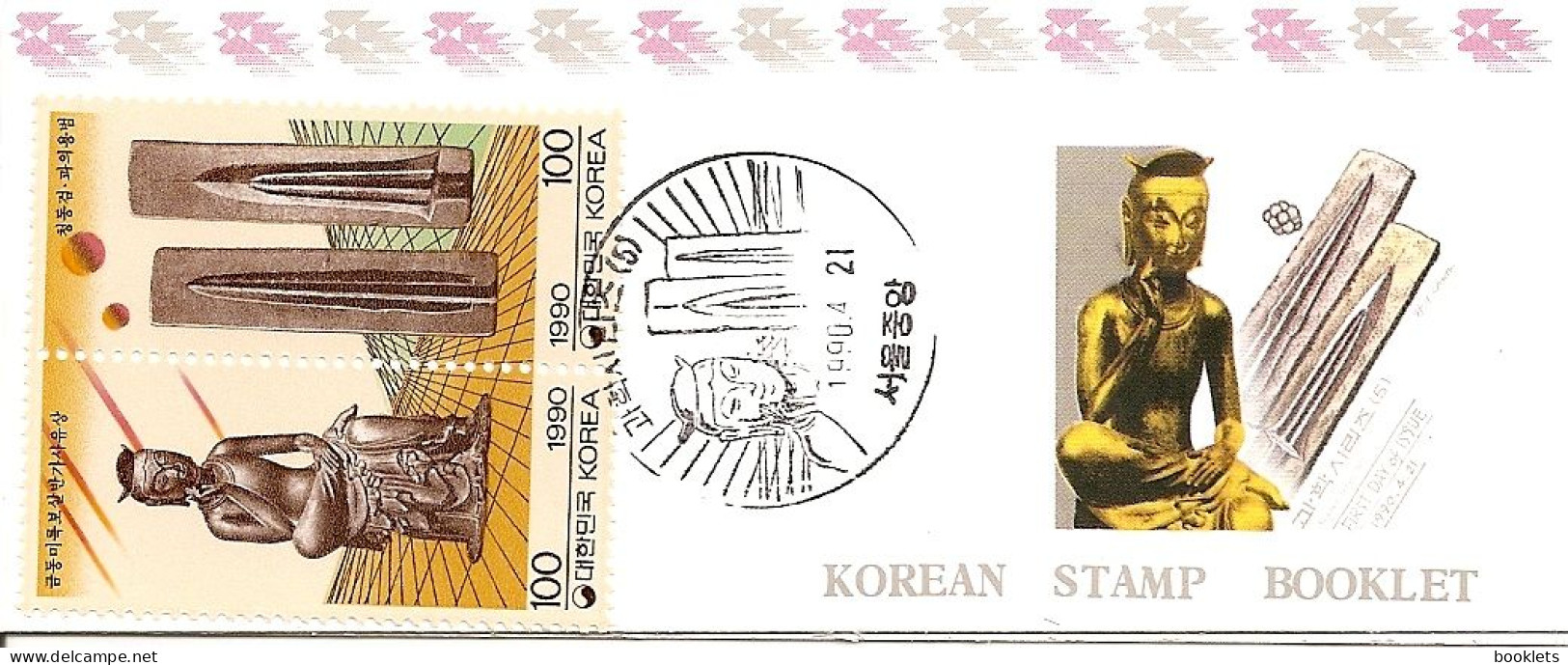 KOREA SOUTH, 1990, Booklet Philatelic Center 27, Science: Buddha Moulds - Corée Du Sud