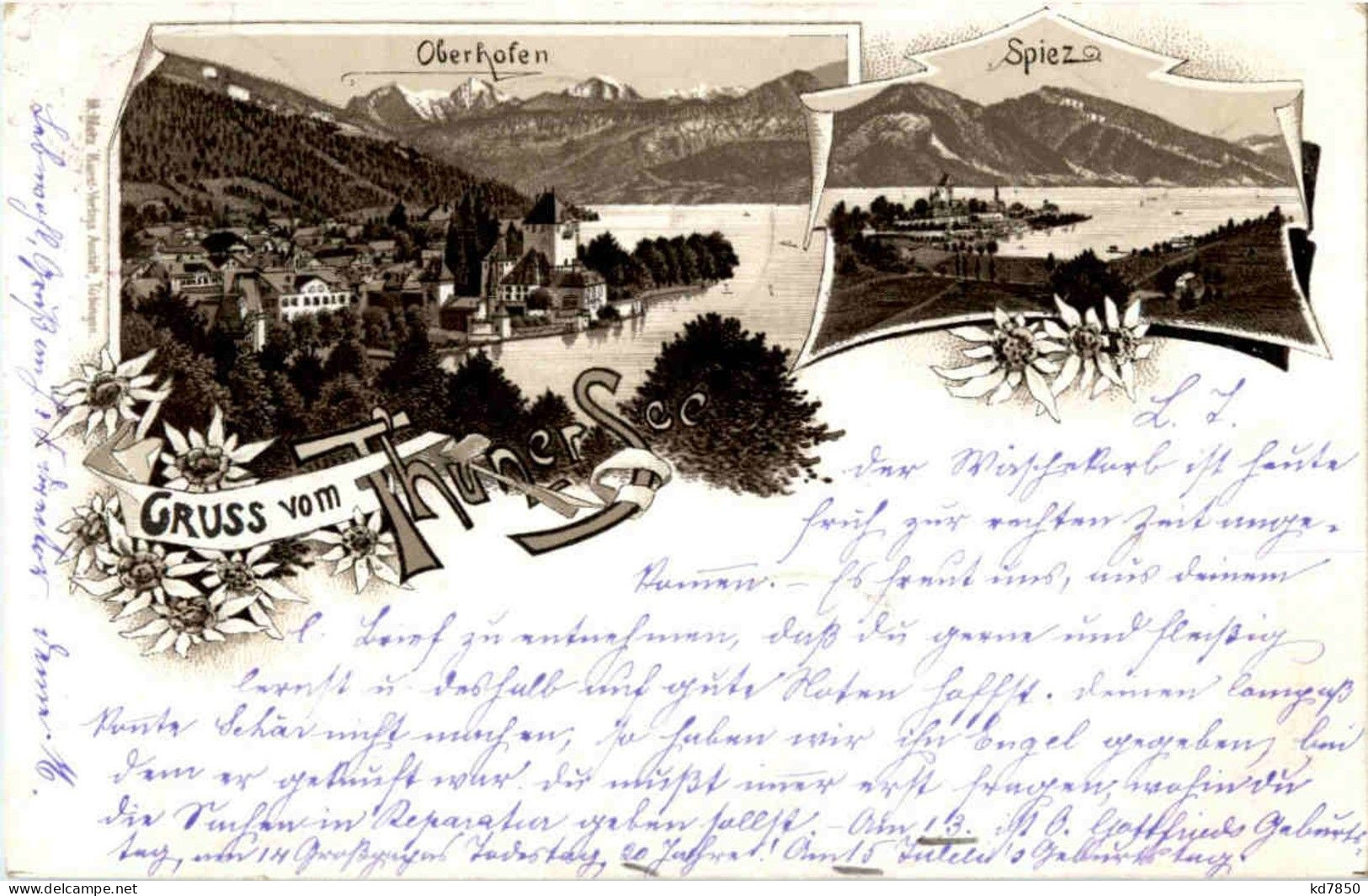 Gruss Vom Thunersee - Oberhofen - Spiez - Litho - Oberhofen Am Thunersee