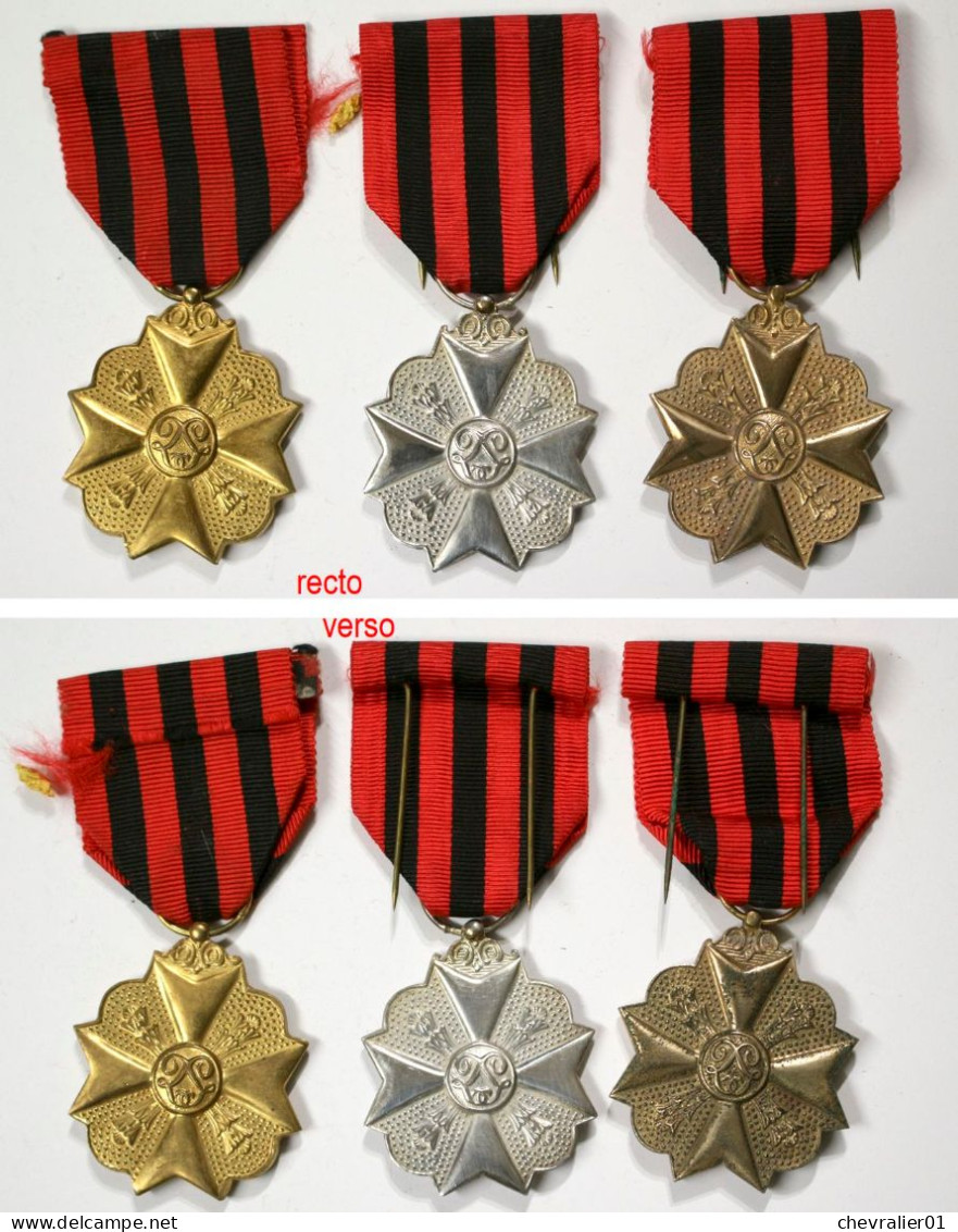 Médaille-BE-030_033_036_Médailles Civiques 1er-2eme-3eme Classe - Belgique
