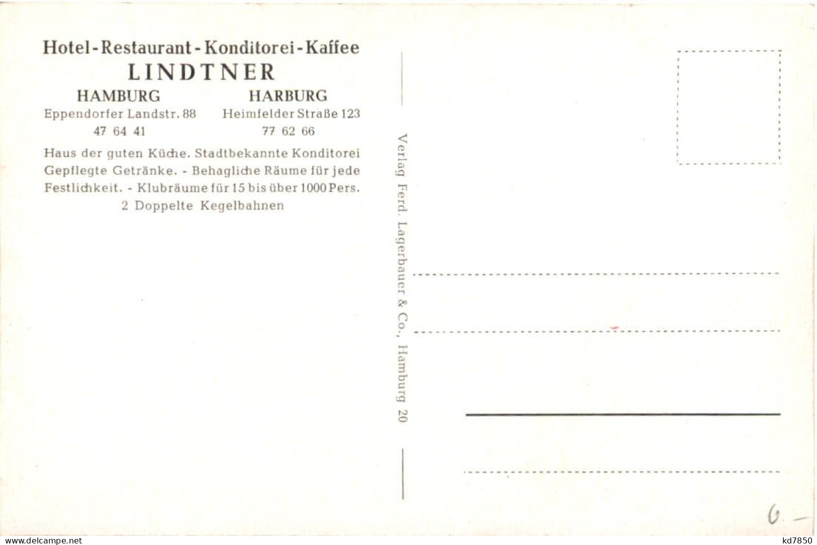 Hamburg - Harburg - Restaurant Lindtner - Altri & Non Classificati