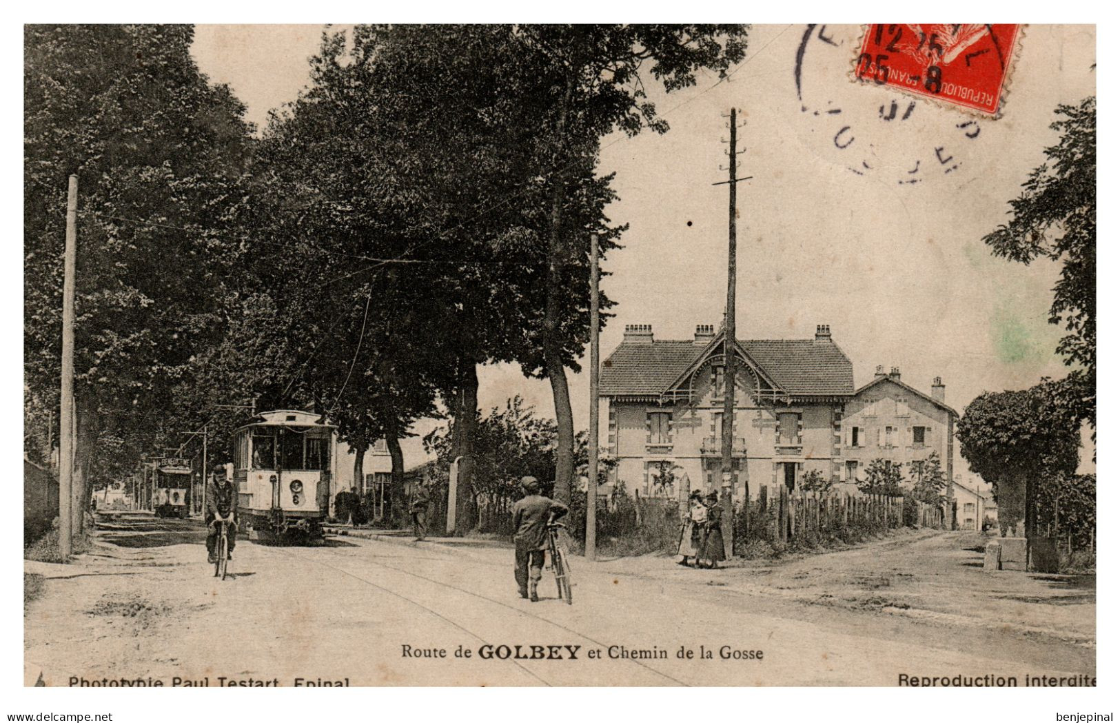 Route De Golbey Et Chemin De La Gosse (éditeur Testart à Epinal) Vue 2 - Golbey