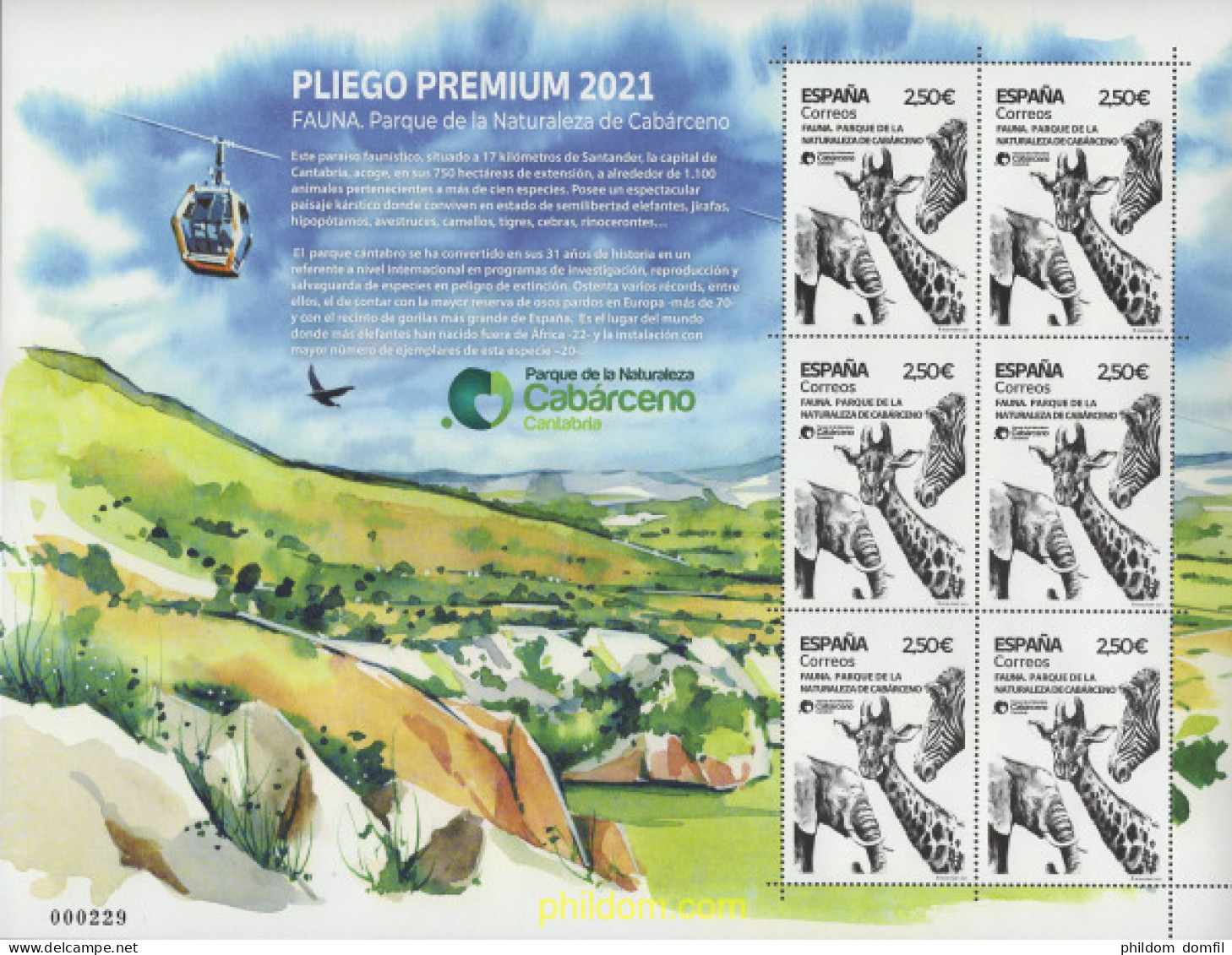 652172 MNH ESPAÑA 2021 FAUNA - PARQUE DE LA NATURALEZA DE CABARCENO - Nuevos