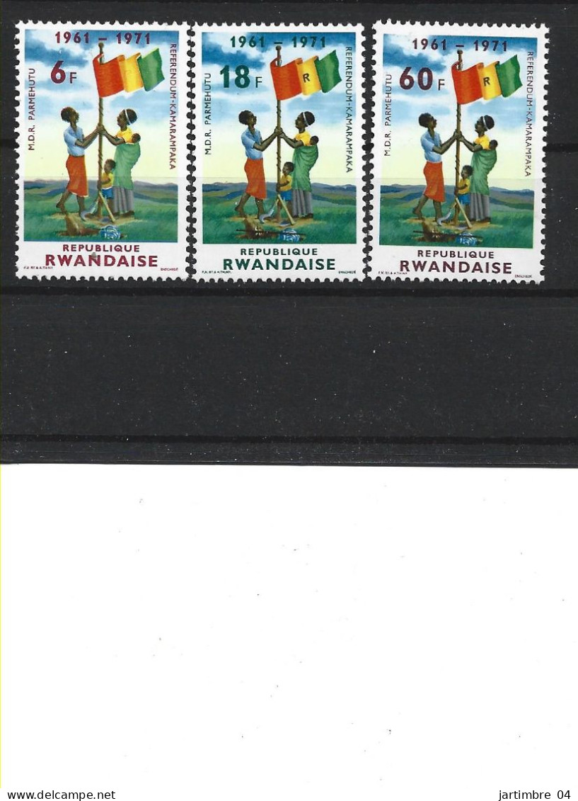 1972 RWANDA 461-63 **Anniversaire République - Unused Stamps