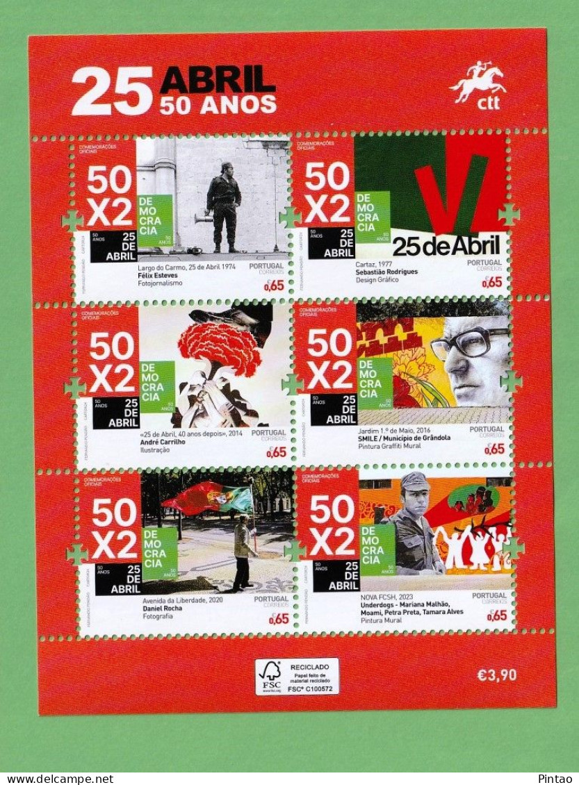 PTB1619- PORTUGAL 2024- MNH (50 ANOS Do 25 DE ABRIL) - Blocs-feuillets