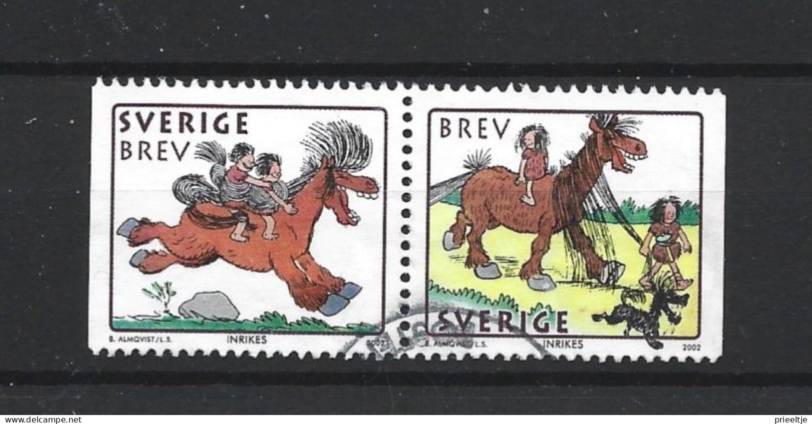 Sweden 2002 Year Of The Horse Pair Y.T. 2250/2251 (0) - Used Stamps