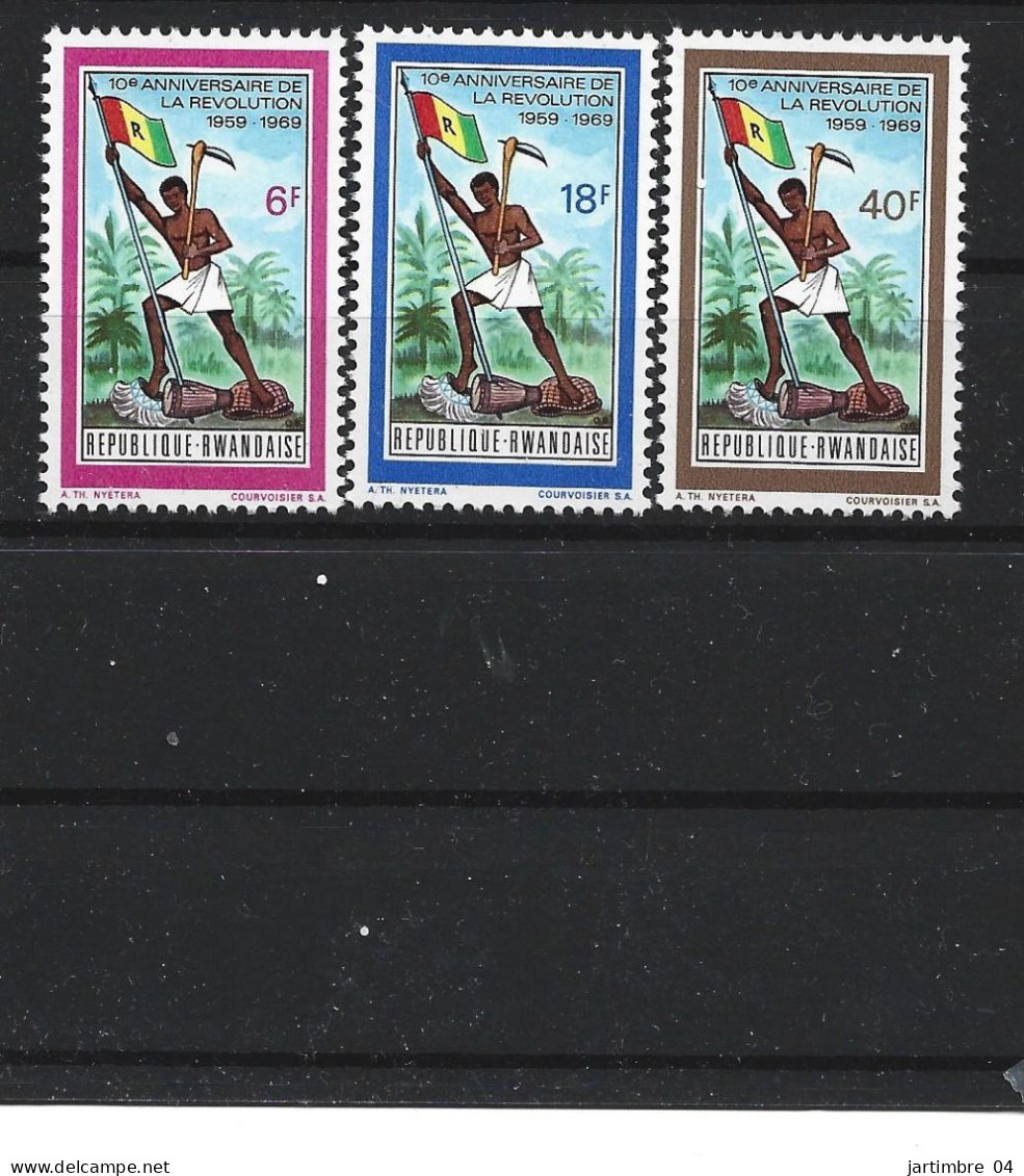 1969 RWANDA 319-21 ** Anniversaire Révolution - Unused Stamps