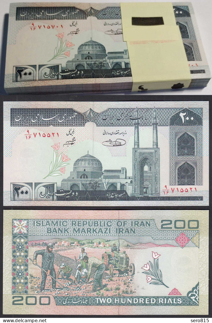 Iran - Persia 200 Rials (1982-) Bundle á 100 Stück Pick136e UNC (1-)   (90145 - Andere - Azië