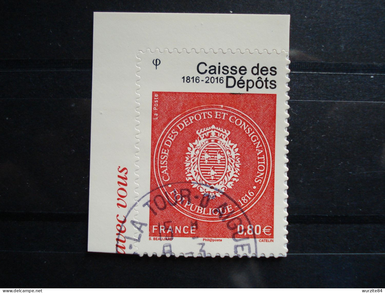 1269A  Caisse Des Dépôts De 2016 Oblitéré Avec Cachet Rond Du Bureau De La Poste ******* - Used Stamps