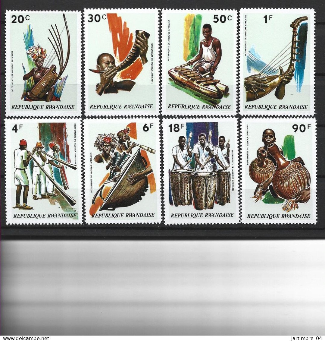 1973 RWANDA 519-26 ** Instruments De Musique - Ungebraucht