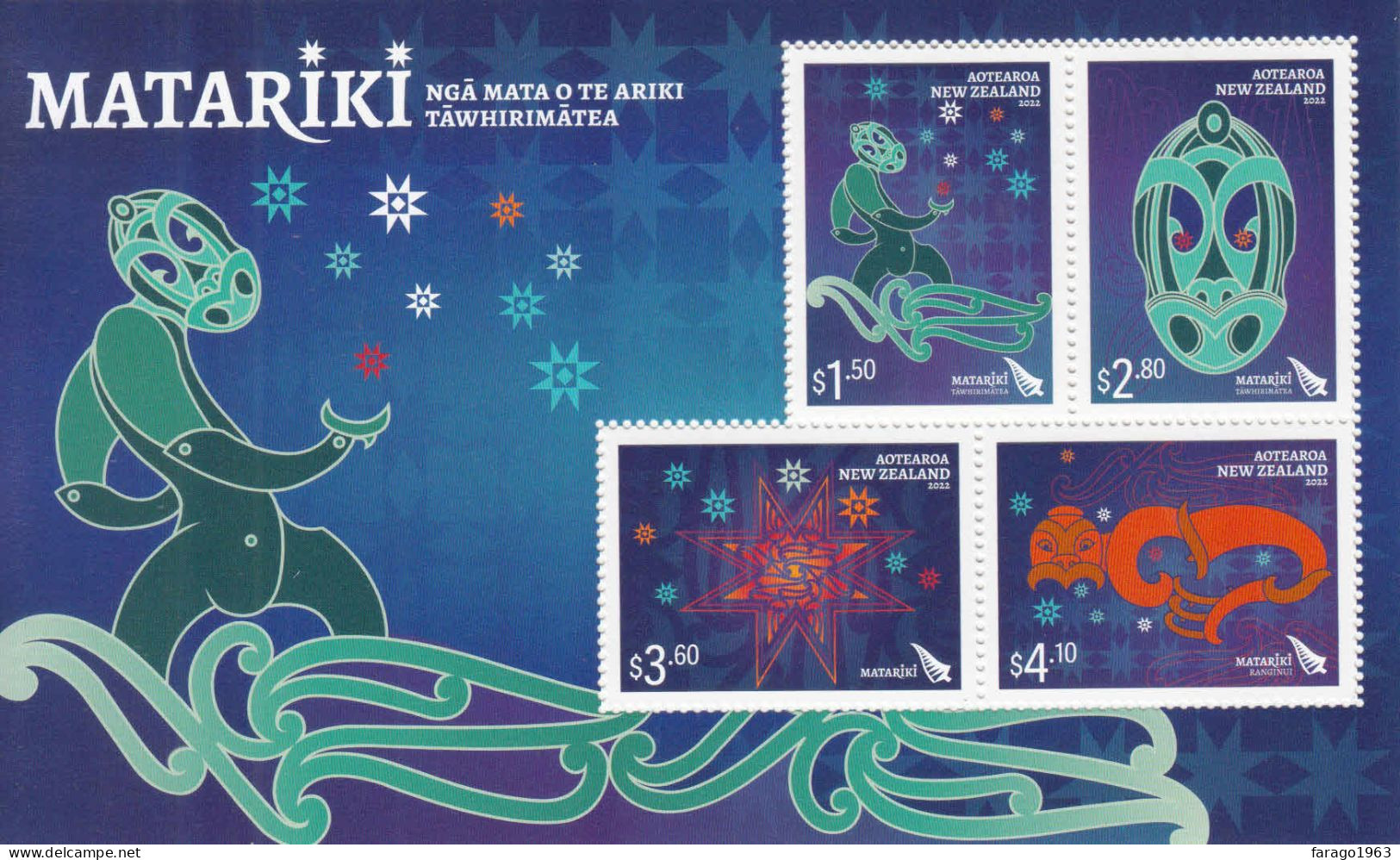 2022 New Zealand Matariki Miniature Sheet Of 4 MNH @ BELOW FACE VALUE - Unused Stamps