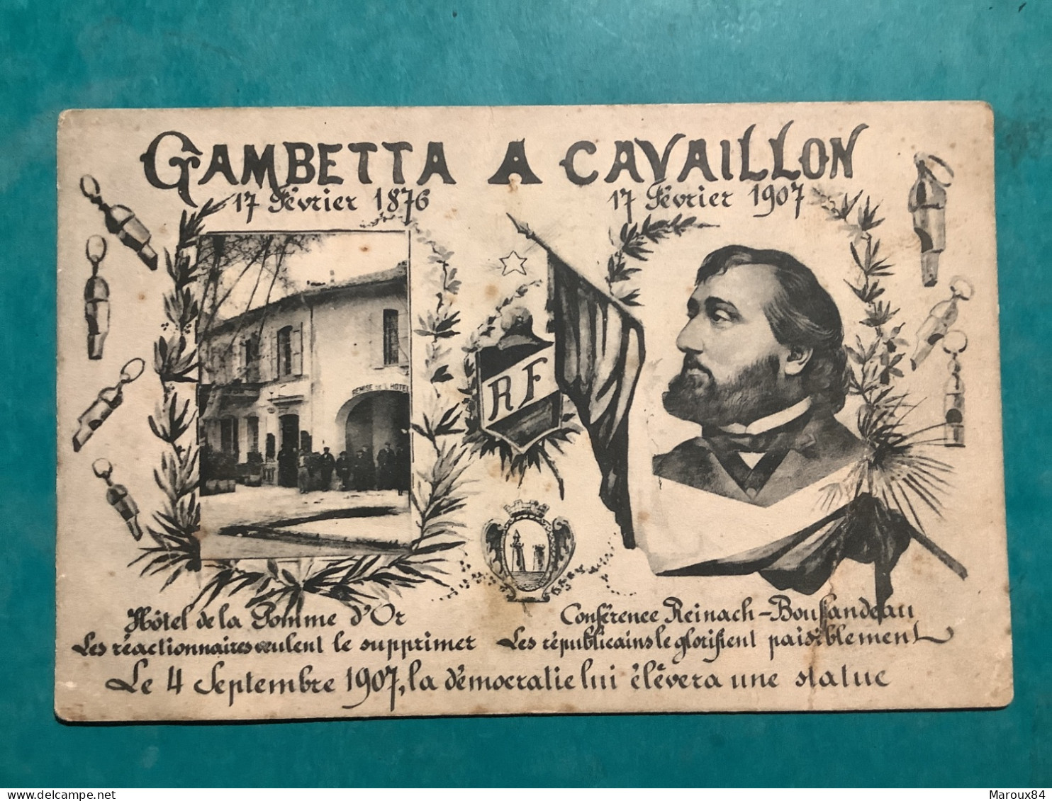 84/ Cavaillon Gambette à Cavaillon 17/février 1870 .17 Février 1907 - Cavaillon