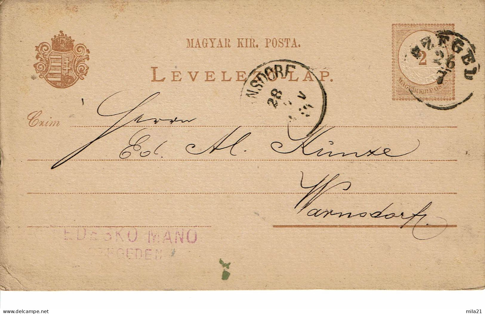 ROYAUME DE HONGRIE   Entier Postal Timbre Type N°13 - Covers & Documents
