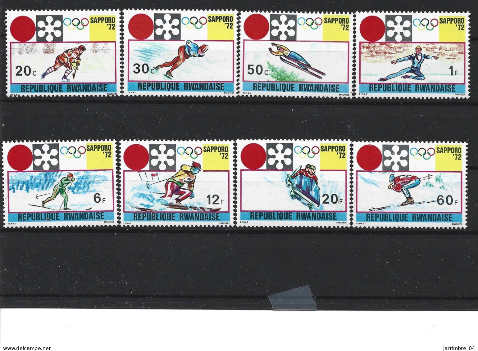 1972 RWANDA 443-50 ** J.O Sapporo, Hockey, Patinage, Ski - Ongebruikt