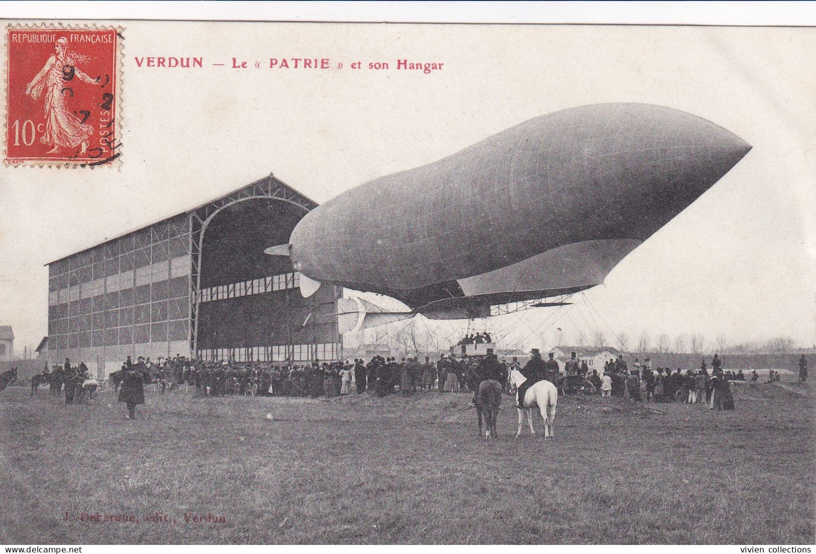 Verdun (55 Meuse) Le Dirigeable Patrie Et Son Hangar - édit. Debergue Circulée 1907 - Verdun