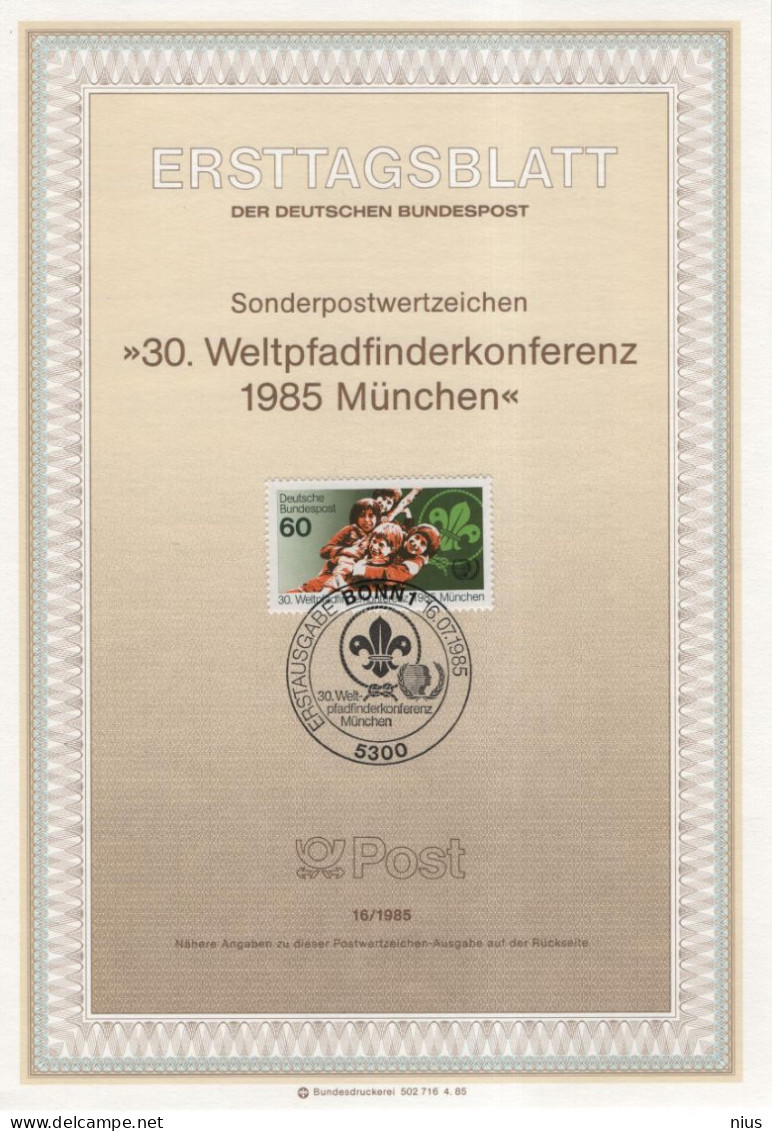 Germany Deutschland 1985-16 Pfadfindercamp Weltpfadfinderkonferenz Munchen, Scout Camp Scouting, Canceled In Bonn - 1981-1990
