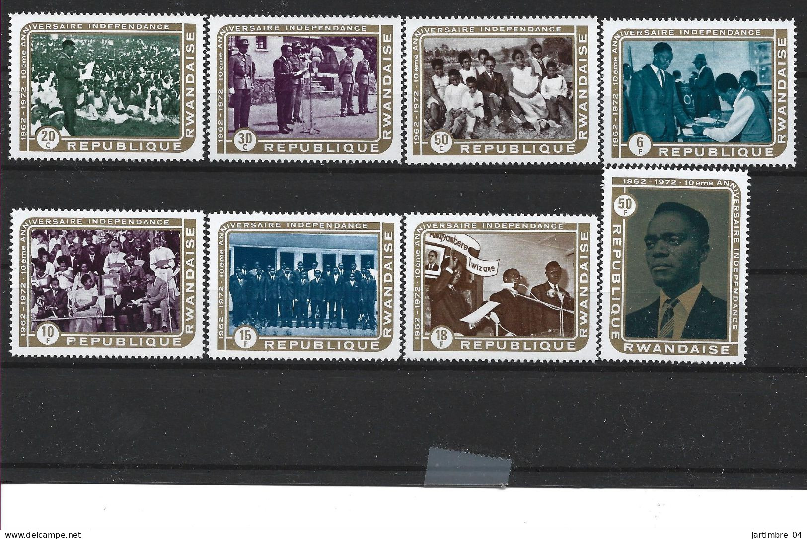 1972 RWANDA 477-84 ** Anniversaire Indépendance - Unused Stamps