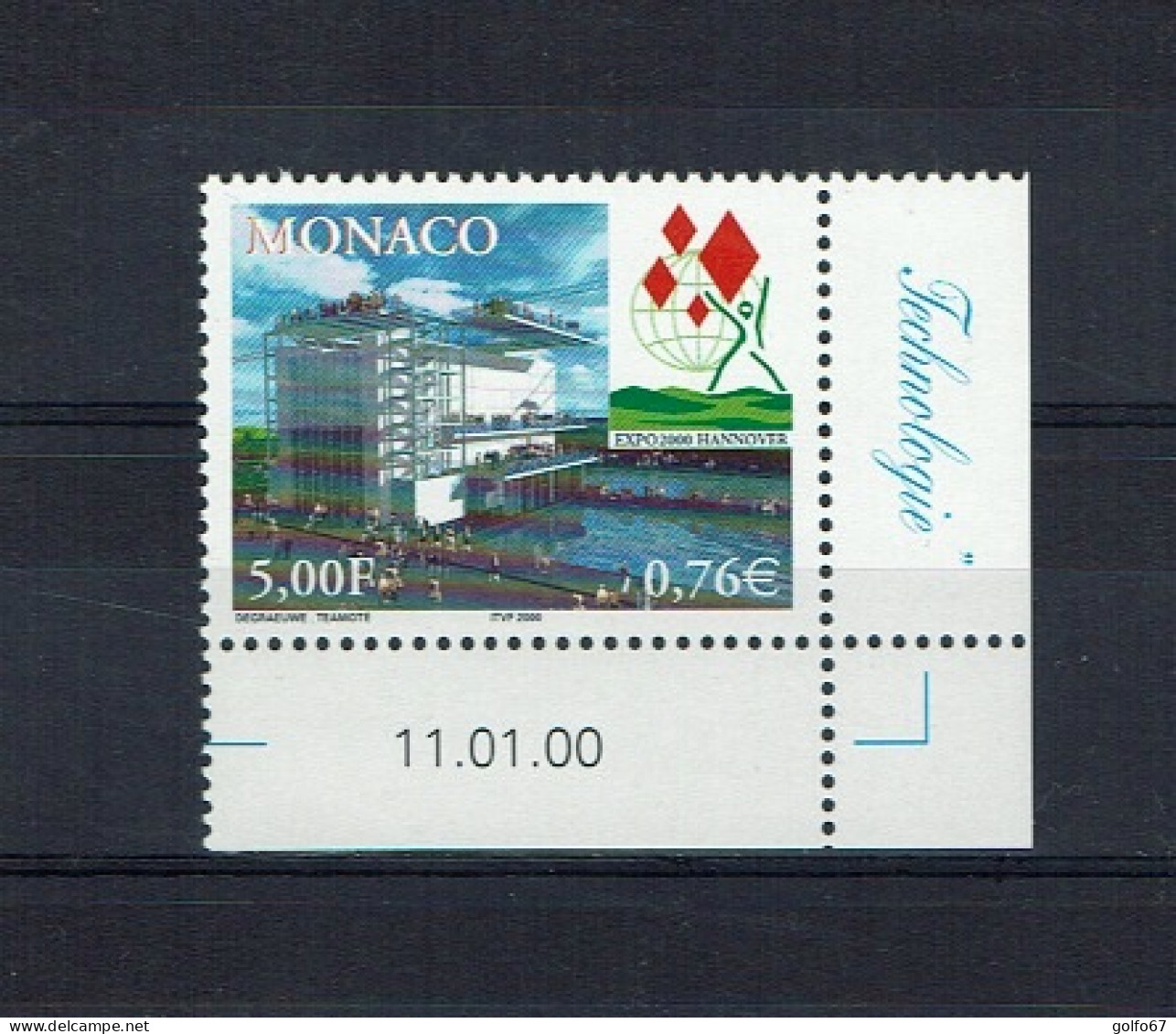 MONACO 2000 Y&T N° 2252 Coin Daté NEUF** - Unused Stamps
