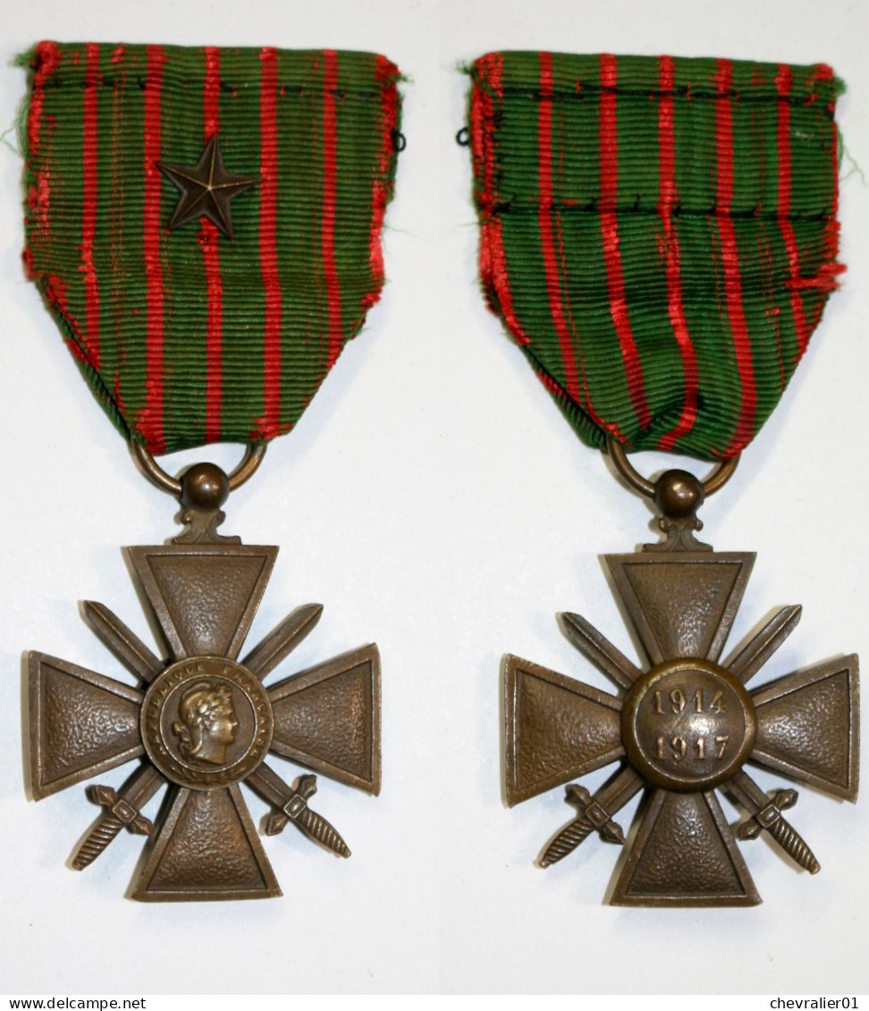 Médaille-FR-13c_Croix De Guerre_WW1_version 1914-1917_21-25-1 - Frankrijk