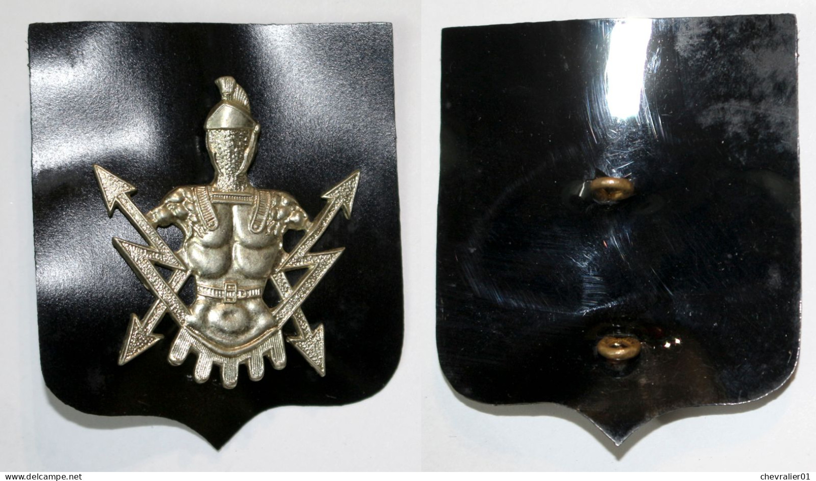 Militaria-BE-terre-insigne_transmission_01_argent_ancien Modèle_21-14-1 - Armée De Terre