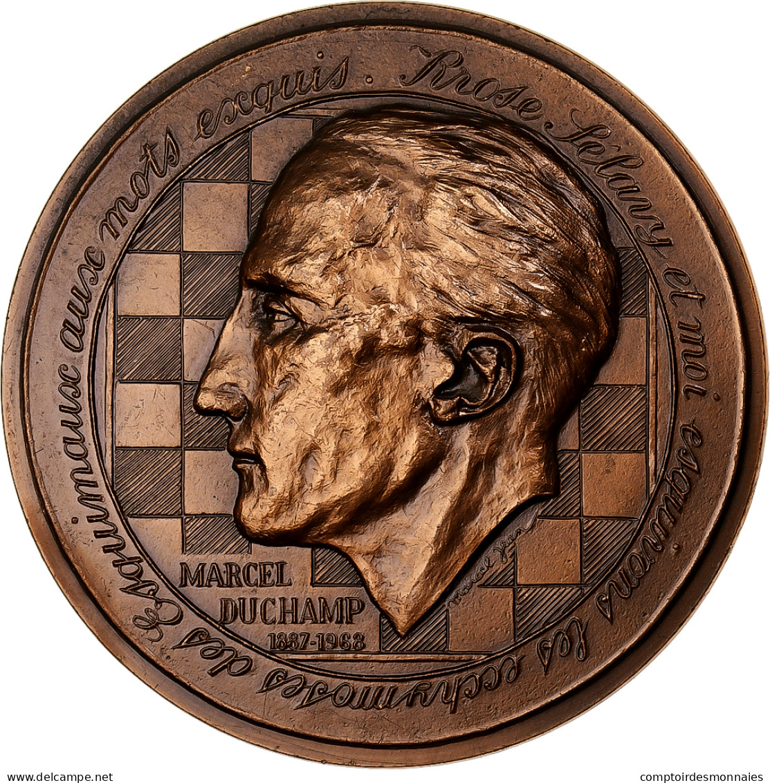 France, Médaille, Marcel Duchamps, 1977, Cuivre, Marcel Jean, SPL+ - Sonstige & Ohne Zuordnung