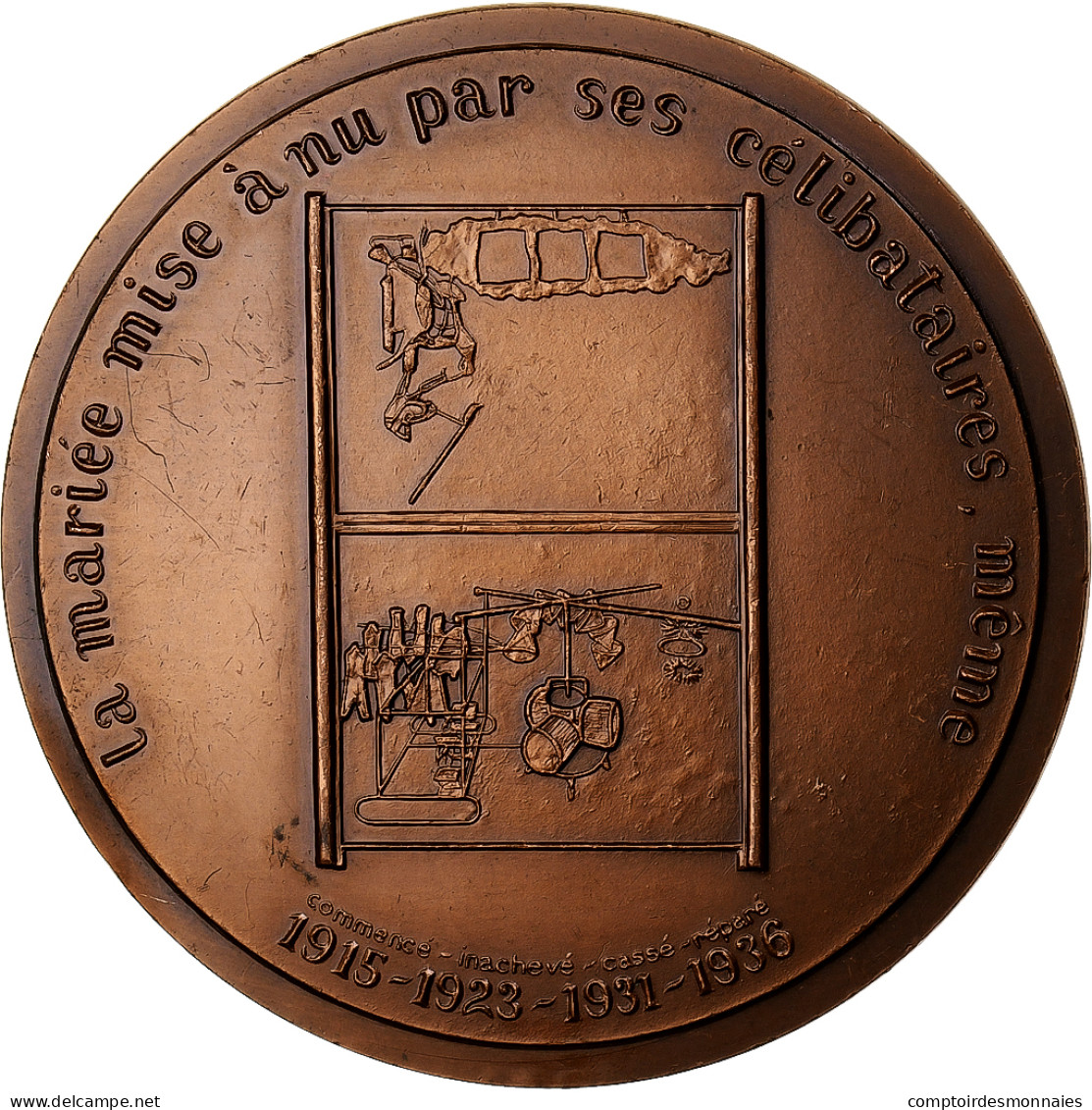 France, Médaille, Marcel Duchamps, 1977, Cuivre, Marcel Jean, SPL+ - Autres & Non Classés
