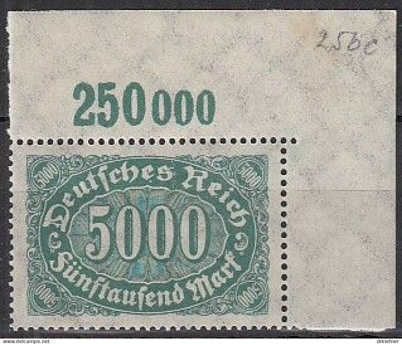 DR  256 C OR, Postfrisch **, Queroffset, 1922 - Unused Stamps