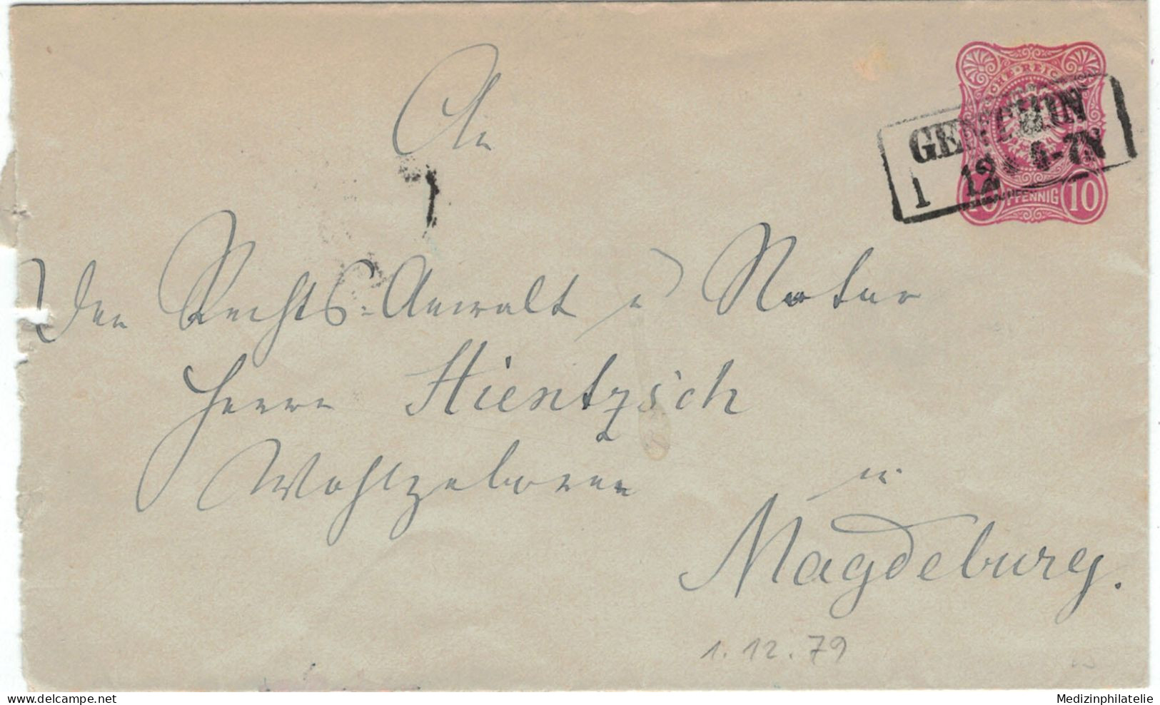 Ganzsache - Genthin Landkreis Jerichower Land In Sachsen-Anhalt > Magdeburg 1879 - Covers