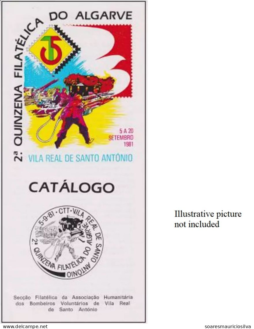 Portugal 1981 Cover Commemorative Cancel 2nd Algarve Philatelic Fortnight Vila Real De Santo Antônio Firefighter Fireman - Sapeurs-Pompiers