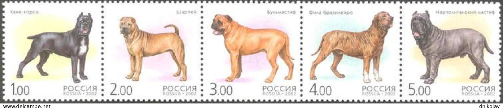 2002 965 Russia Decorative Dogs MNH - Unused Stamps