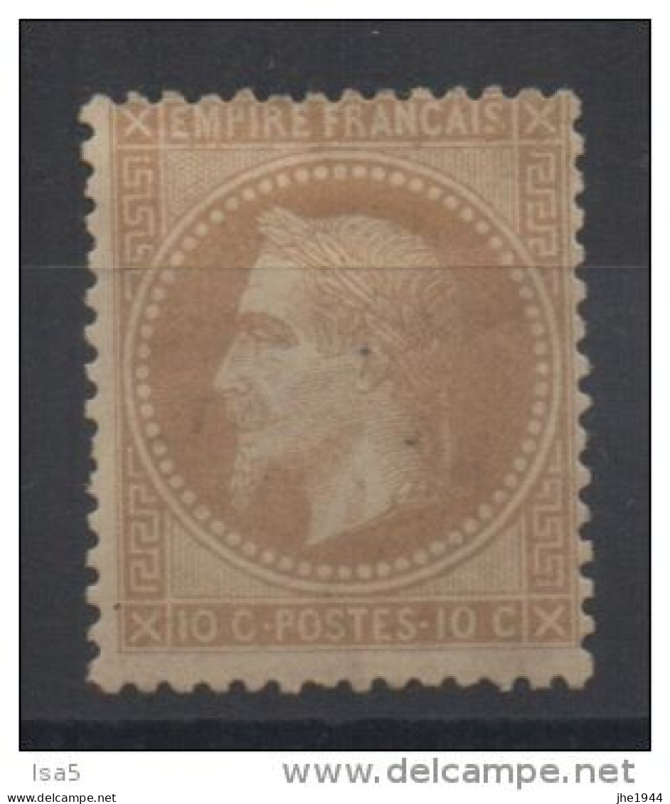 France N° 28B * Napoléon III 10 C Bistre Type II (Gros Points) - 1863-1870 Napoléon III Con Laureles