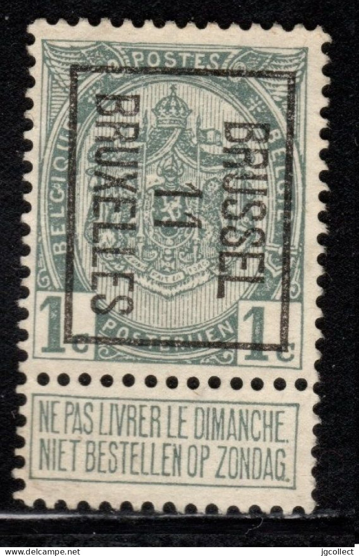 Typo 17B (BRUSSEL 11 BRUXELLES) - O/used - Typo Precancels 1906-12 (Coat Of Arms)
