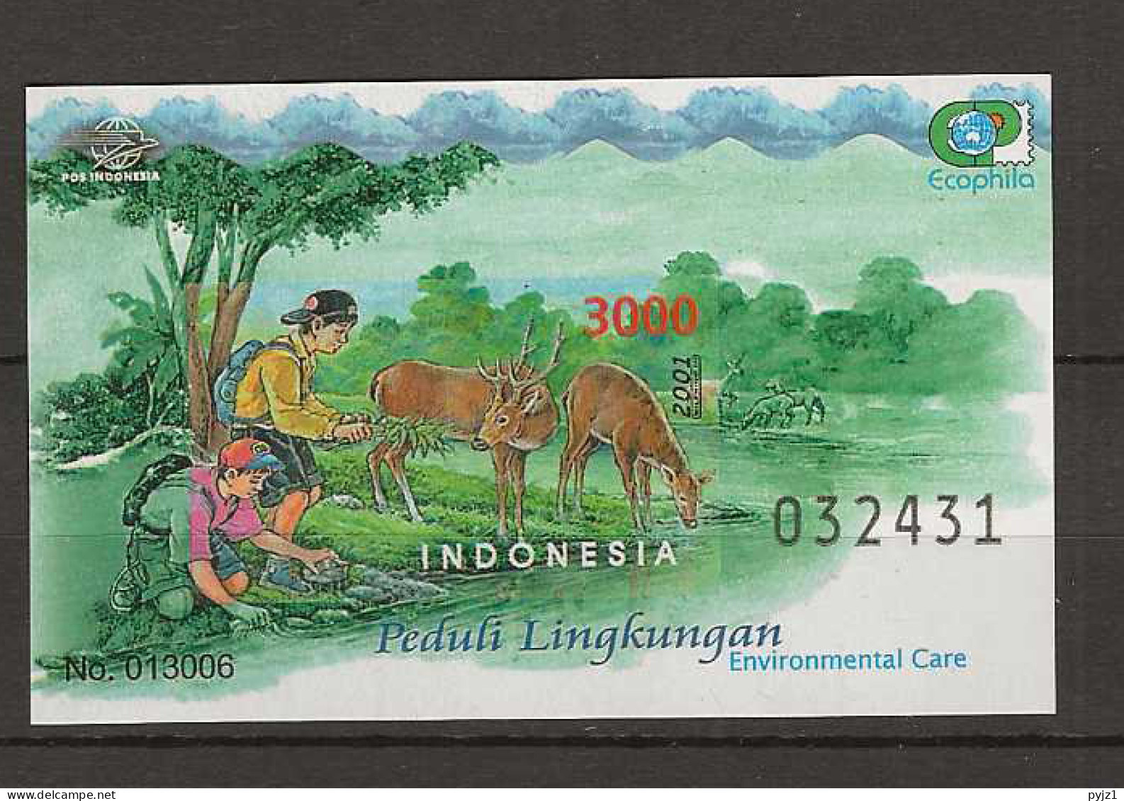 2001 MNH Indonesia ZBL Block 190 (imperforated) Postfris** - Indonésie