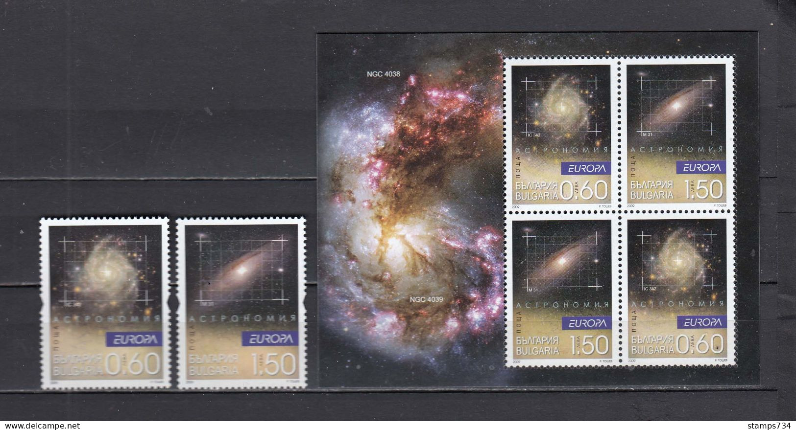 Bulgaria 2009 - EUROPA: Astronomy, Mi-Nr. 4904/05+Bl. 315, MNH** - Unused Stamps