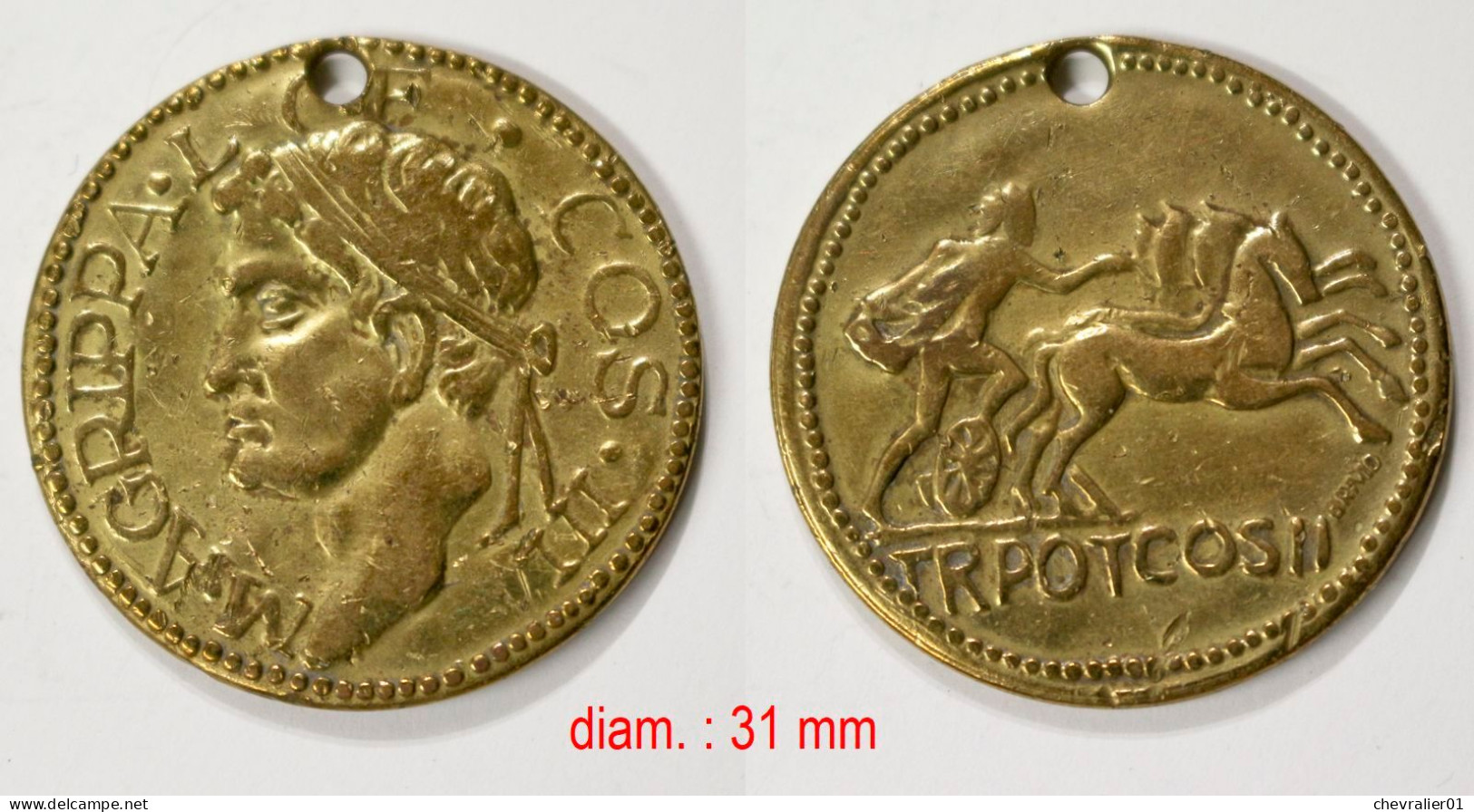 Médaille Civile-GR_001_M. AGRIPPA.L F COS III, TRPOTCOS II_21-19 - Autres & Non Classés