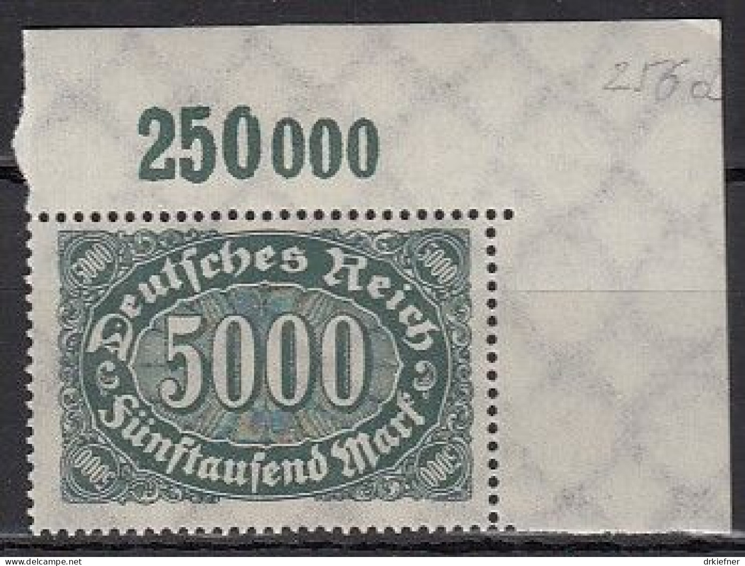 DR  256 B OR, Postfrisch **, Queroffset, 1922 - Ungebraucht