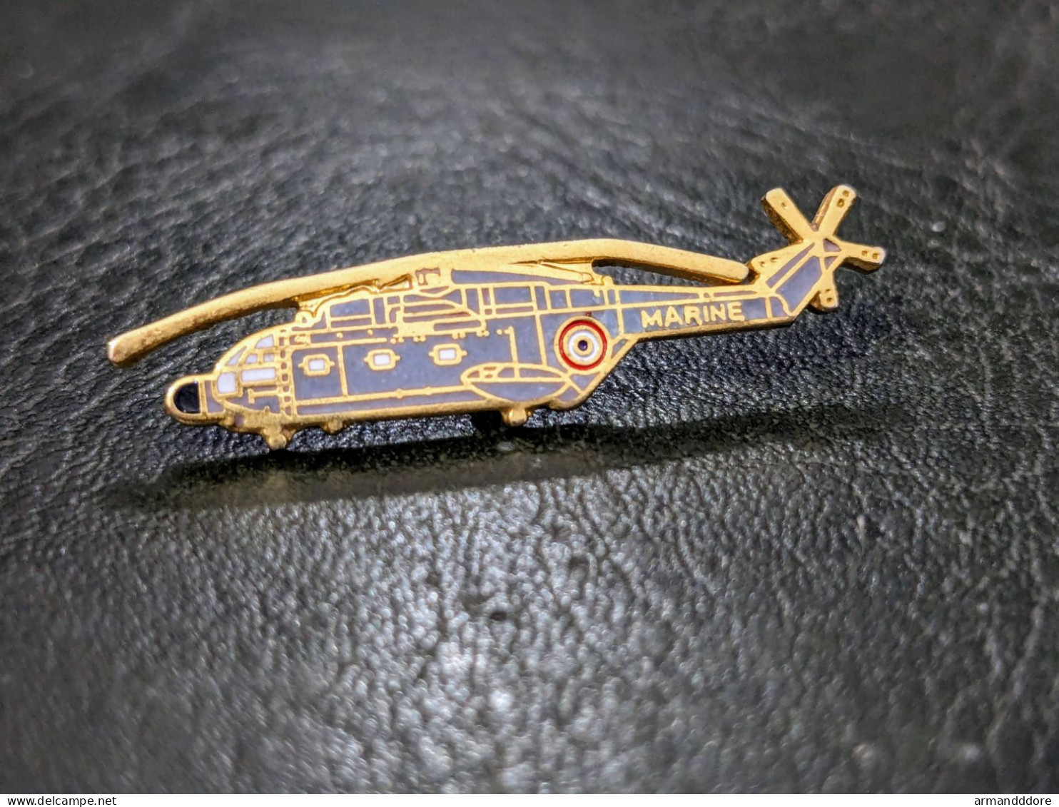 N Pins Pin's Insigne Militaire Helicoptere Sud-aviation SA321 Super Frelon Marine Nationale Patch Badge Tres Bon état - - Armee