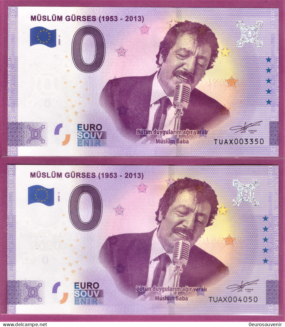 0-Euro TUAX 2020-1  MÜSLÜM GÜRSES Set NORMAL+ANNIVERSARY - Private Proofs / Unofficial