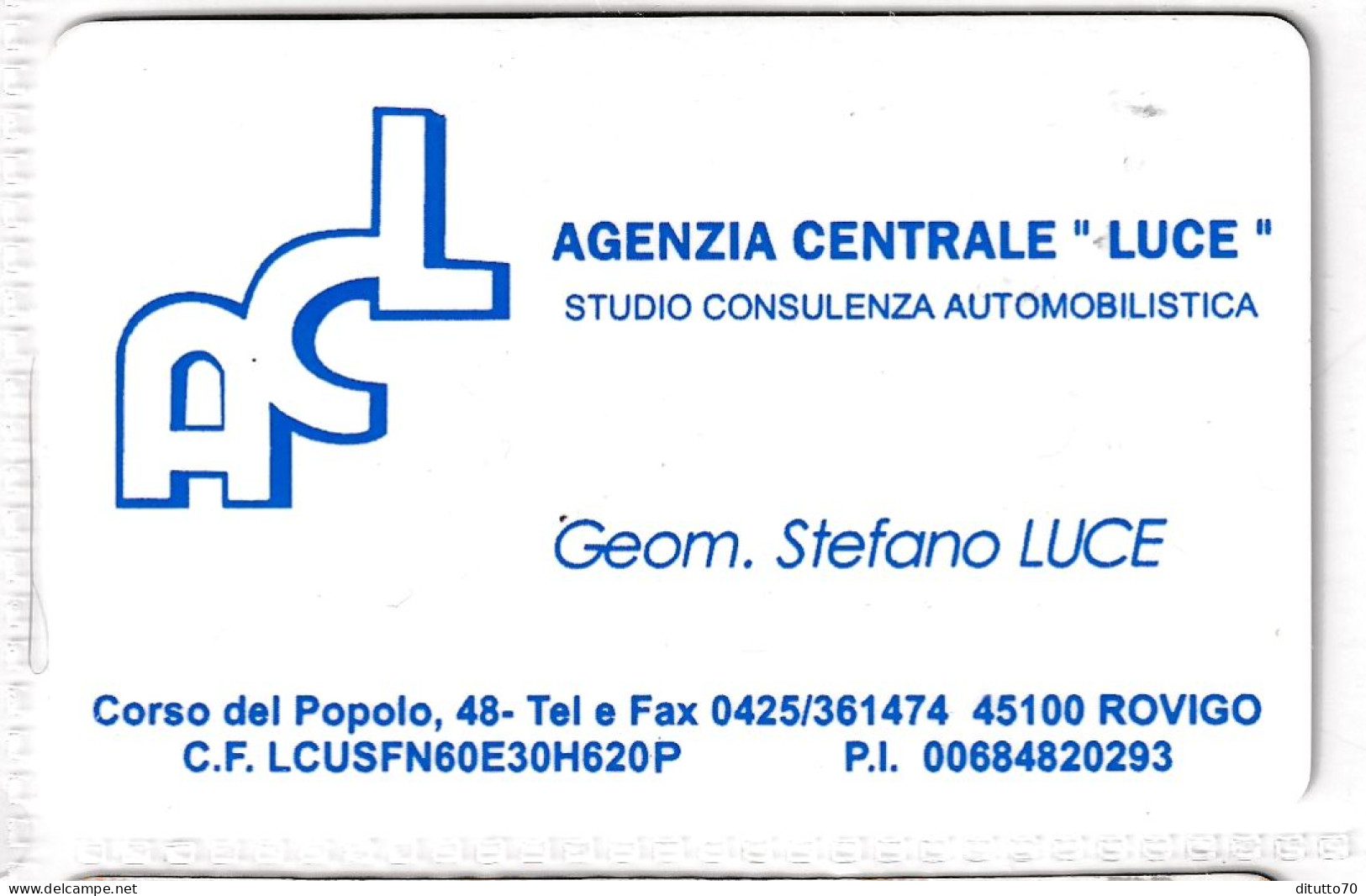 Calendarietto - Agenzia Centrale Luce - Rovigo - Anno 1997 - Petit Format : 1991-00