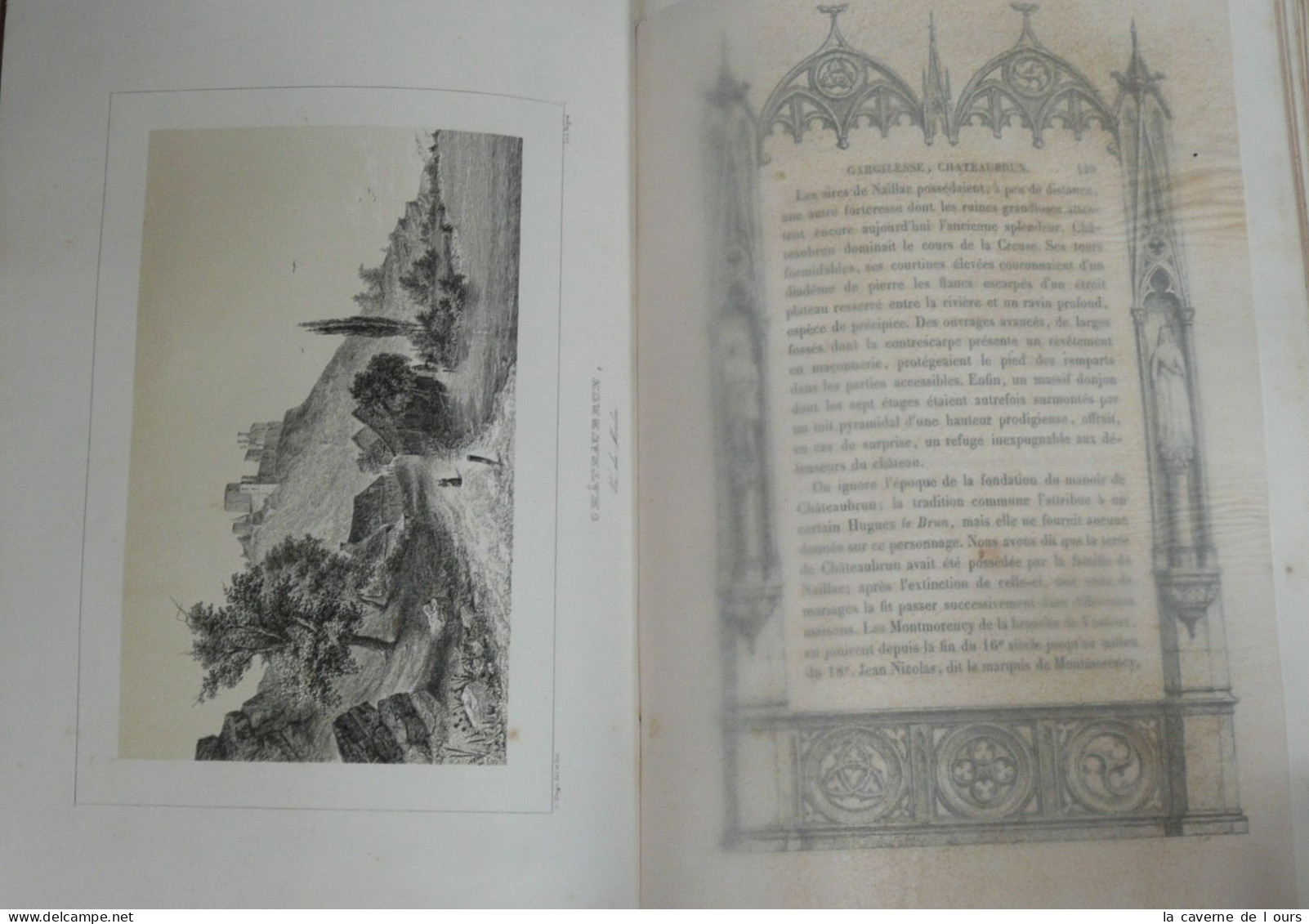 Rare livre illustré ancien, gravures, Esquisses Pittoresques, Indre 36, 1854